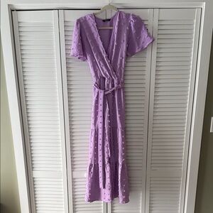 Elegant Lavender Wrap Dress